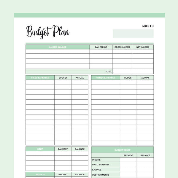 Printable Budget Worksheet | US Letter & A4 PDF | FREE Download – Plan ...