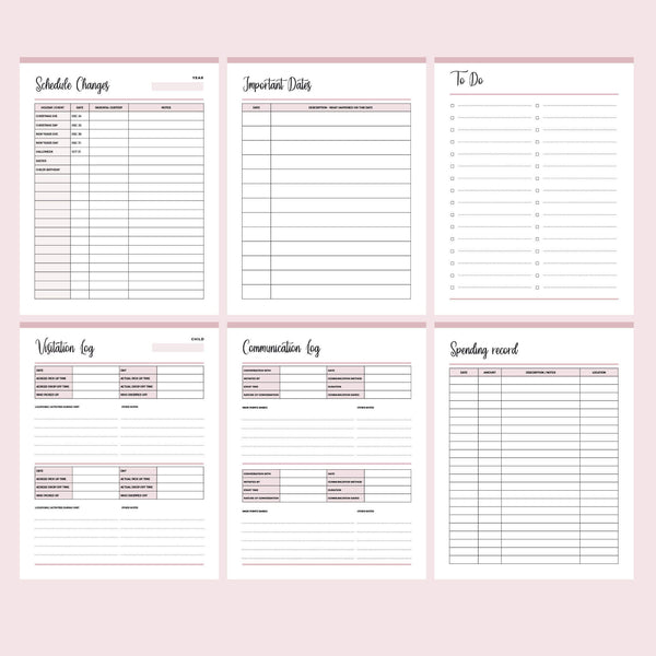 Free Printable Custody Documentation Binder Pdf