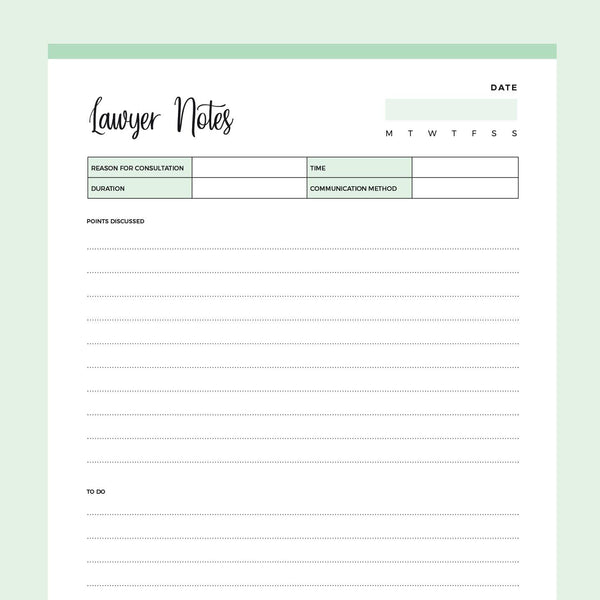 Printable Lawyer Notes | Instant Download PDF | US Letter & A4 Sizes ...