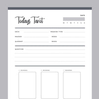 Printable Tarot Journal | 3 Card Spread – Plan Print Land