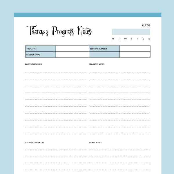 Printable Therapy Notes Plan Print Land 2616