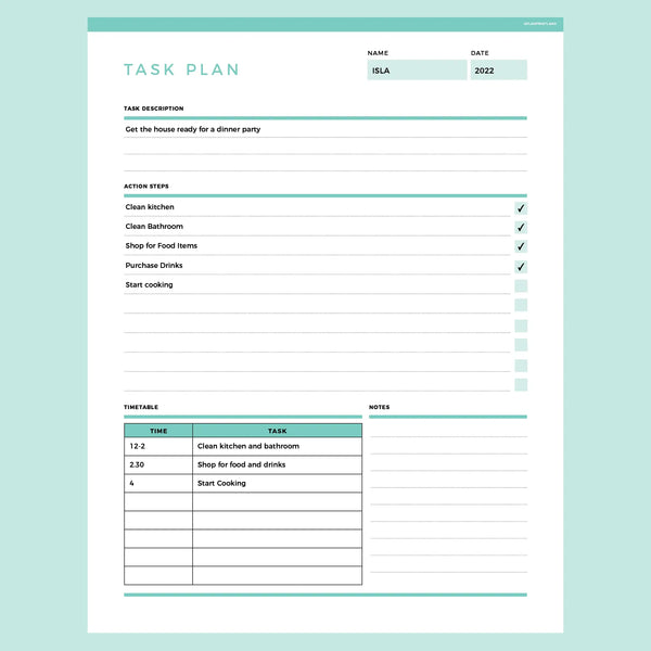 Daily Planner Template Editable, Instant Download Fillable PDF