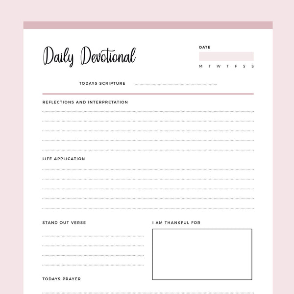 Printable Daily Devotional | Instant Download PDF | A4 & US Letter ...