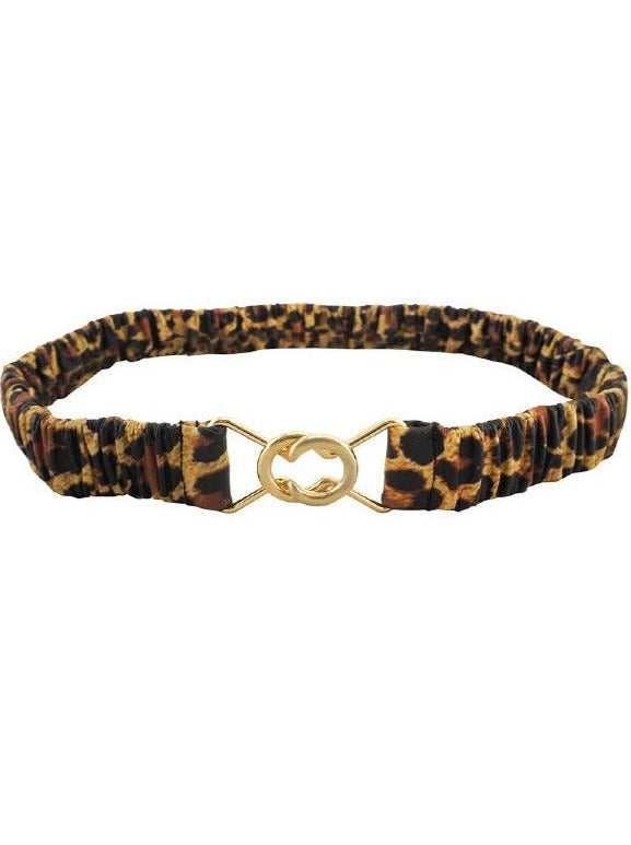 Claudia Stretch Printed Belt | Leopard Print – CadelleLeather