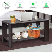 Load image into Gallery viewer, Rectangular Cocktail Coffee Table with Storage Shelf
