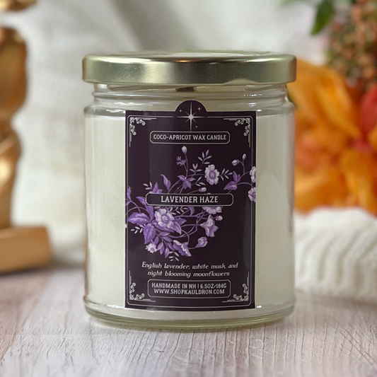 Lavender Haze coconut soy wax candle I Lavender, white musk, moonflower