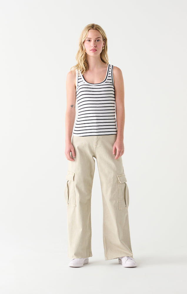 High Waisted Cargo Pants - Tan