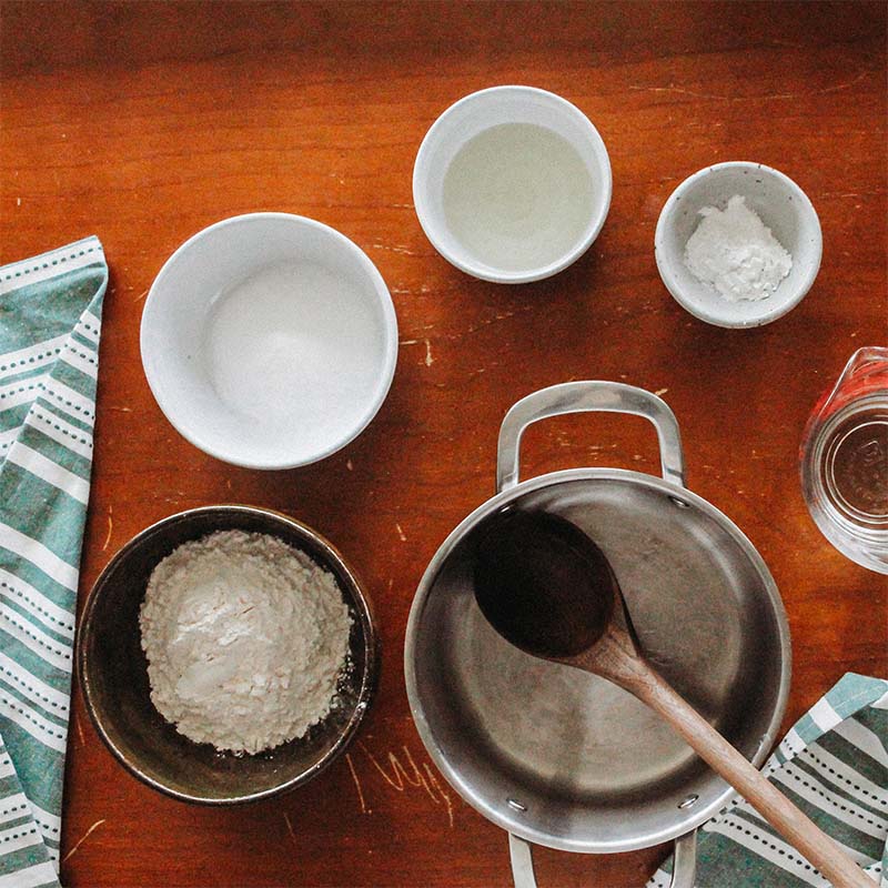 Ingredients of play dough.