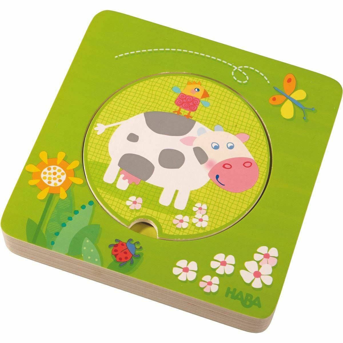 On the Farm 5 Piece Wooden Puzzle - HABA USA