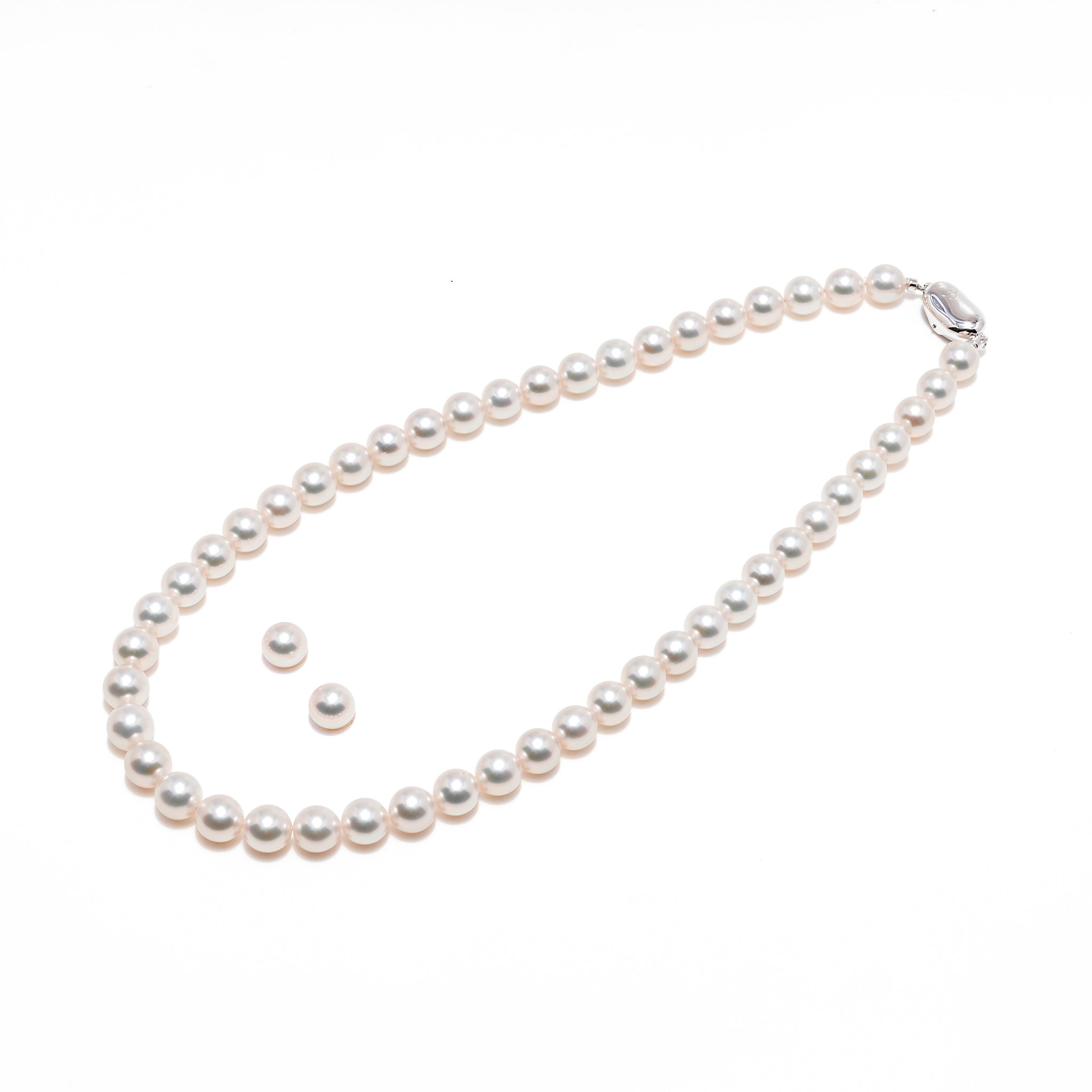 8.0-8.5mm Hanadama Akoya White Pearl Necklace