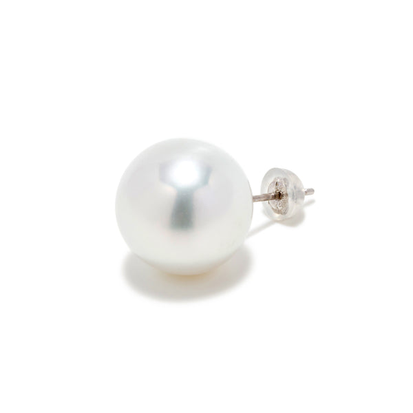 White South Sea Pearl 12mmUP Big Pearl Single Pierce Black/Single