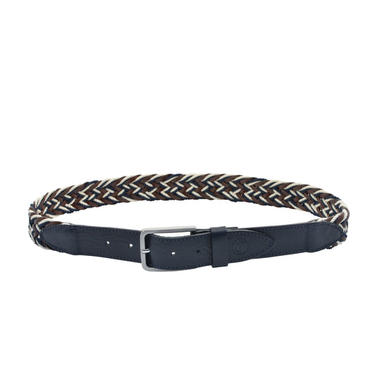 Seajure Red Sea Braided Fabric and Leather Belt - Premium Nautical