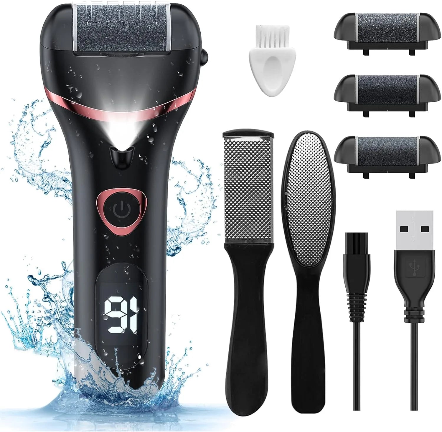 Healthadss ™ Electric Foot Callus Remover, Rechargeable,3 Rollers - Image 7