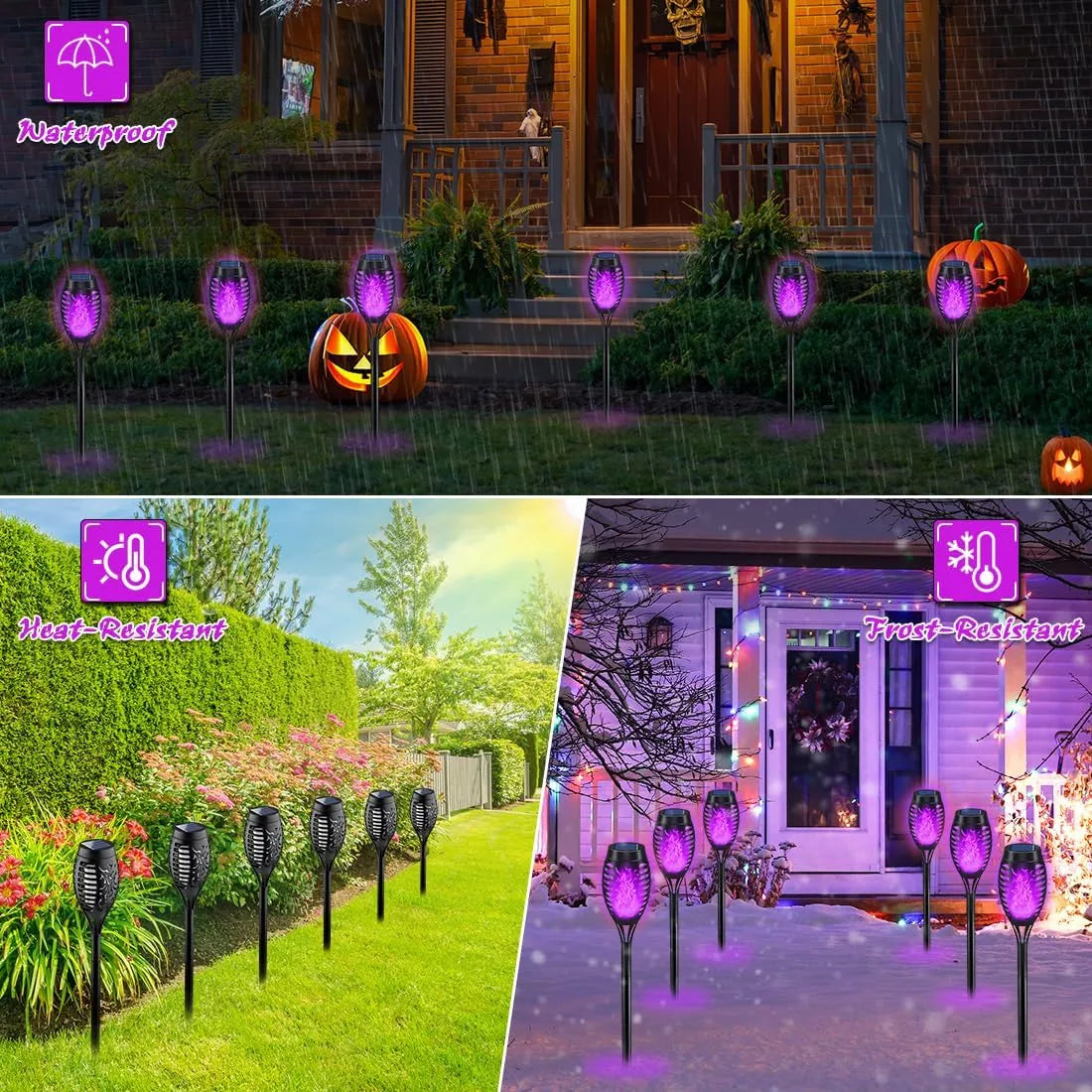 Healthadss ™ Halloween Decorations Outdoor, Halloween Solar Lights Outdoor with Purple Flame - Image 4