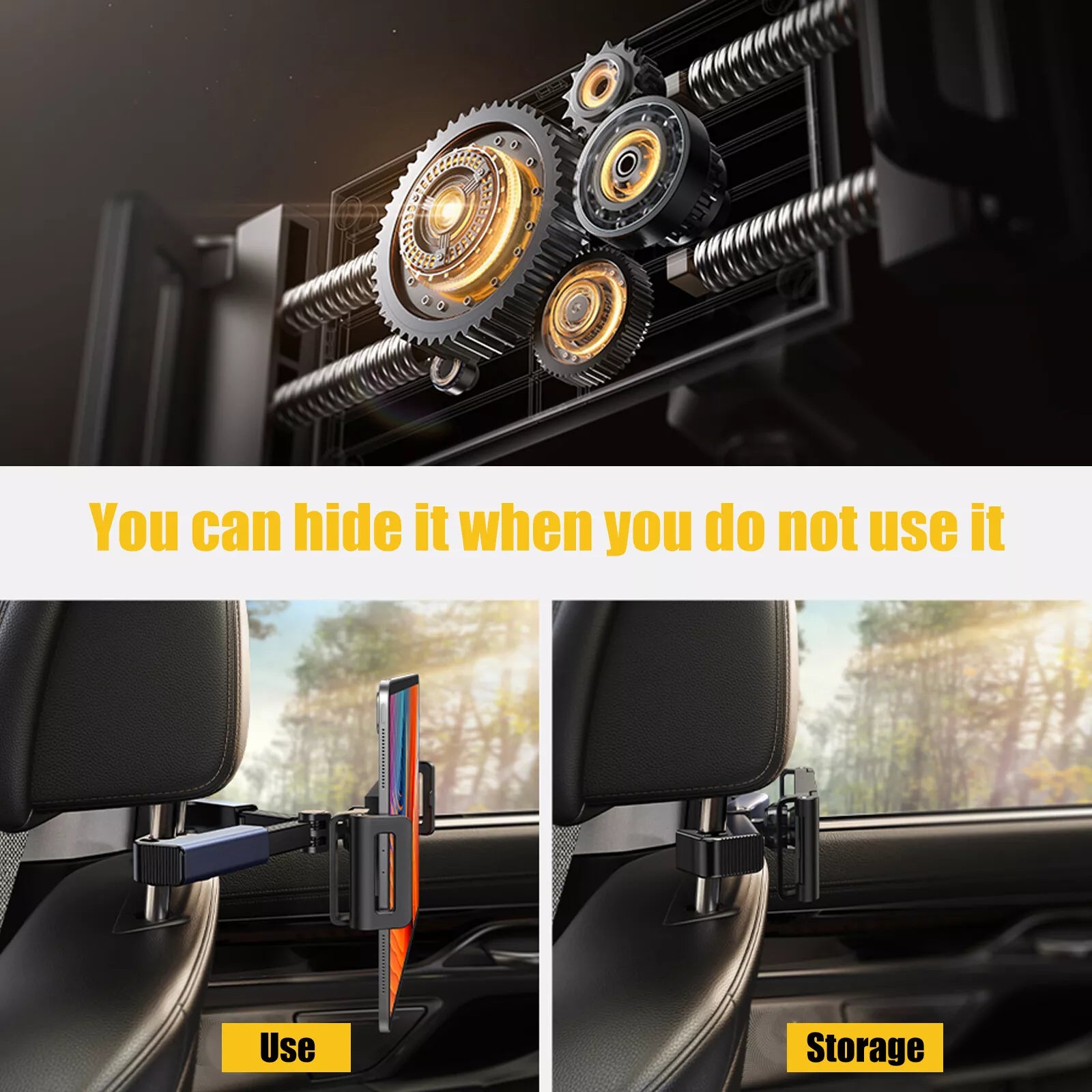 Healthadss ™360° Car Back Seat Headrest Mount Tablet Holder for 4.7-12.9" iPad Phone Samsung - Image 6