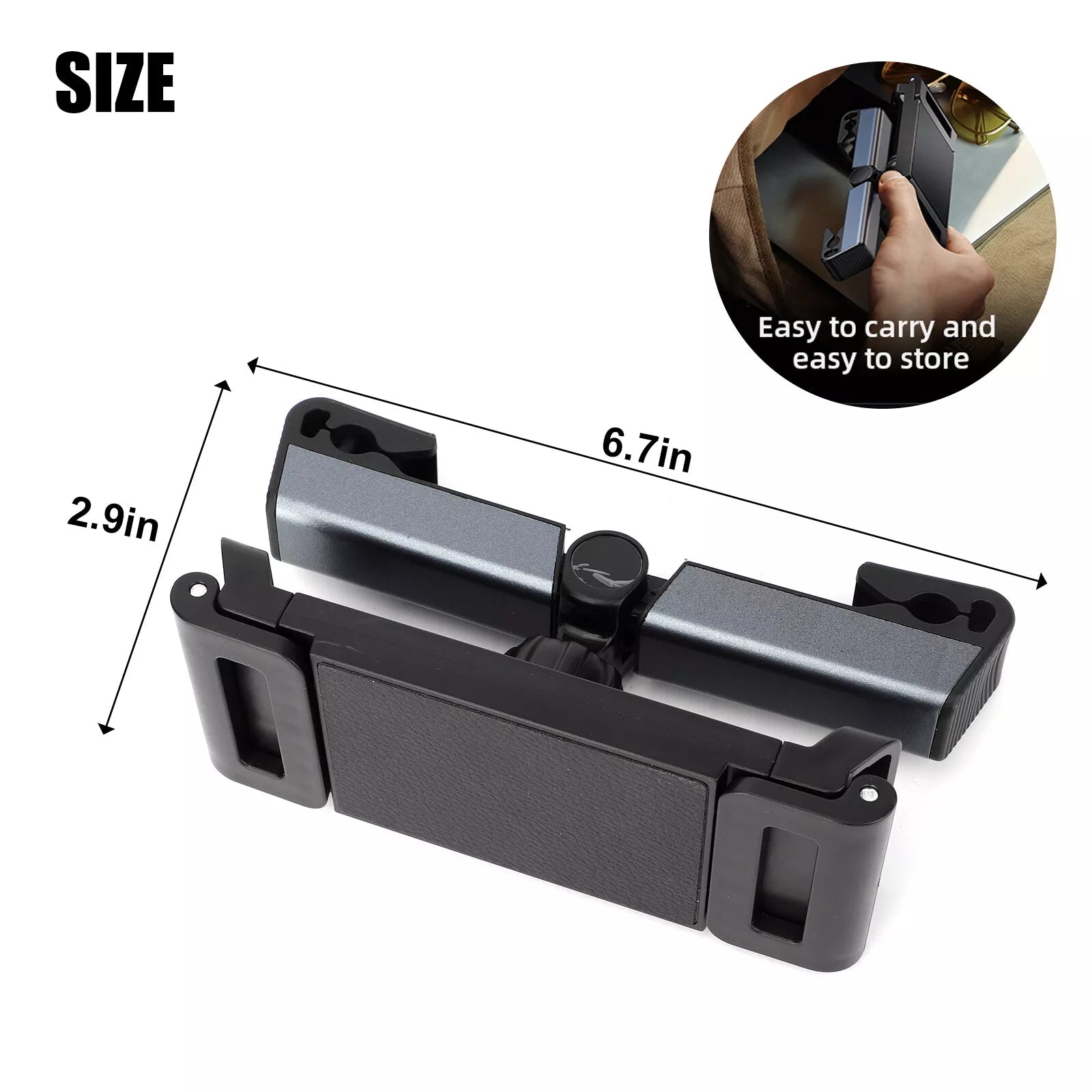 Healthadss ™360° Car Back Seat Headrest Mount Tablet Holder for 4.7-12.9" iPad Phone Samsung - Image 8