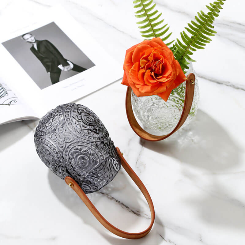 Simple Embossed Glass Vase