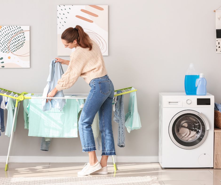 Hang dry laundry indoors to increase humidity levels at home