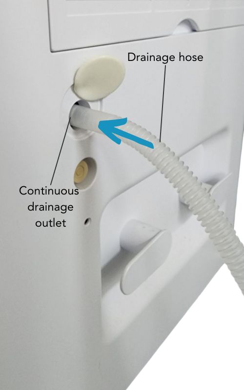 Ionmax Rhine dehumidifier continuous drainage instructions step 2 connect hose