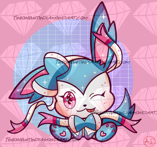 Chibi Espeon ©Aaliyah@CraftieNymphs – The One With The Diamond Art