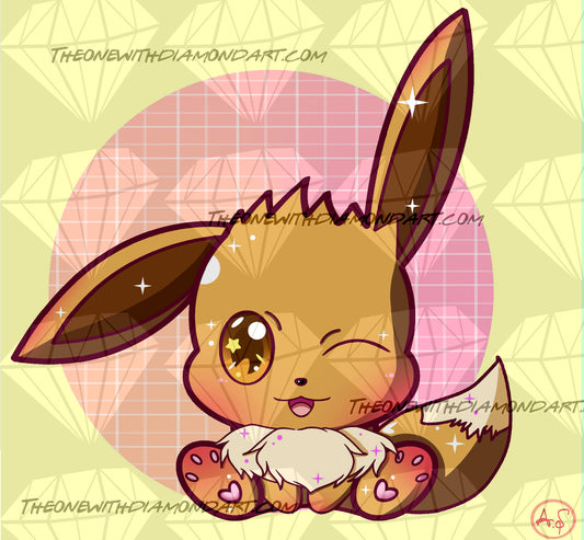 Kawaii Chibi Pokemon Eevee Big Sparkly Eyes · Creative Fabrica