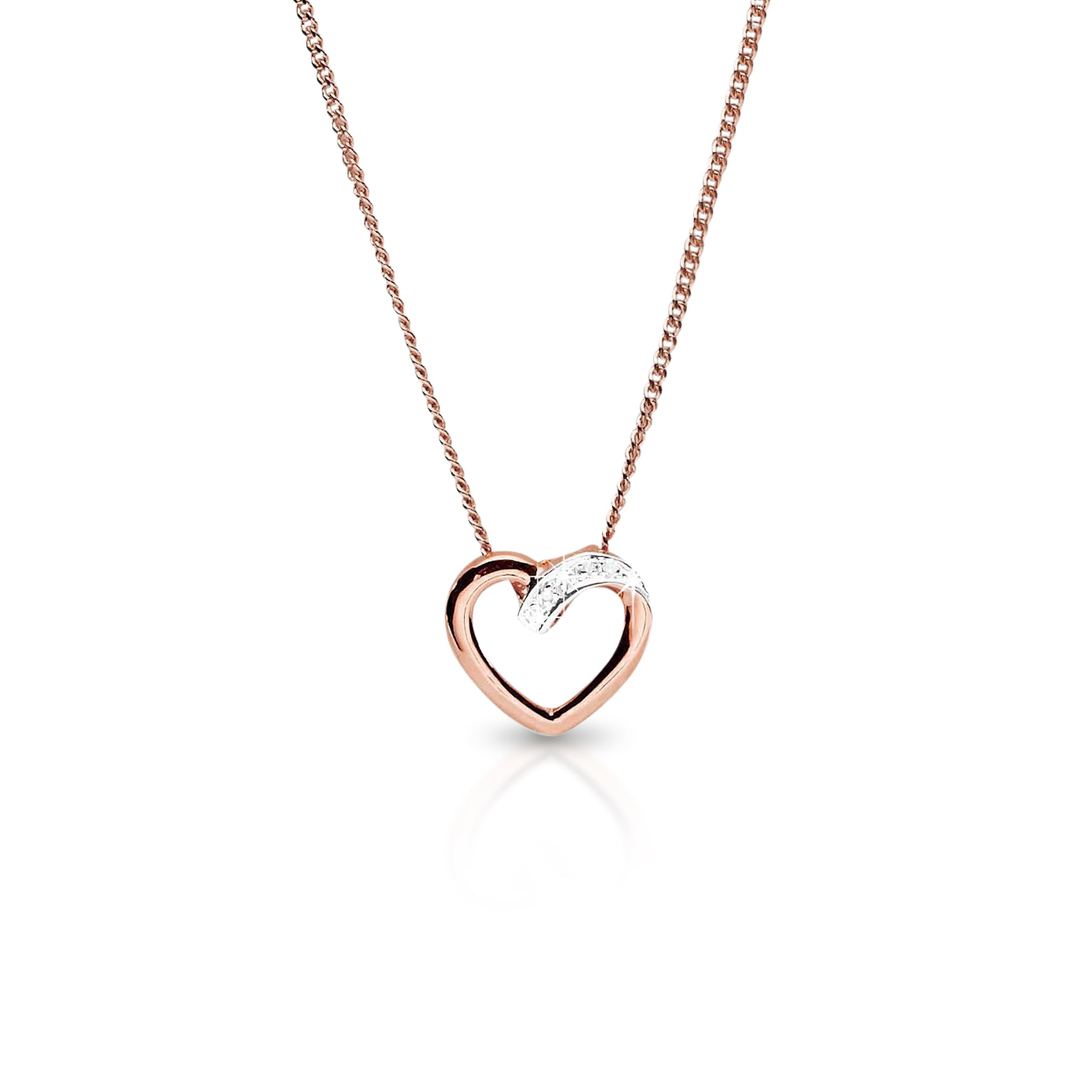 9ct Rose Gold Floating Heart Pendant