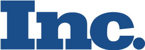 'Inc. magazine logo in blue text on a transparent background.'