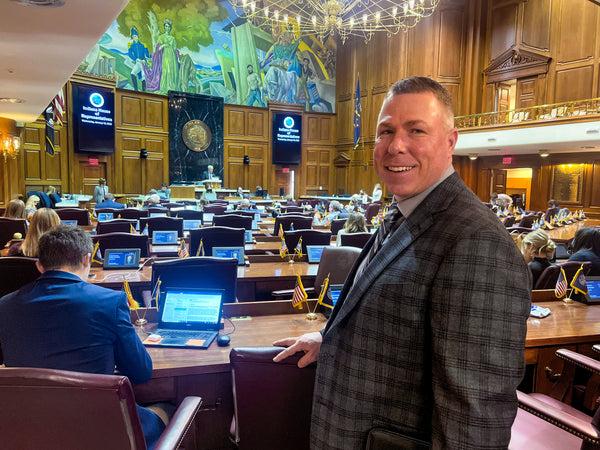 Wellness Tree Farms CEO Brian Nixon at the Indiana Statehouse.