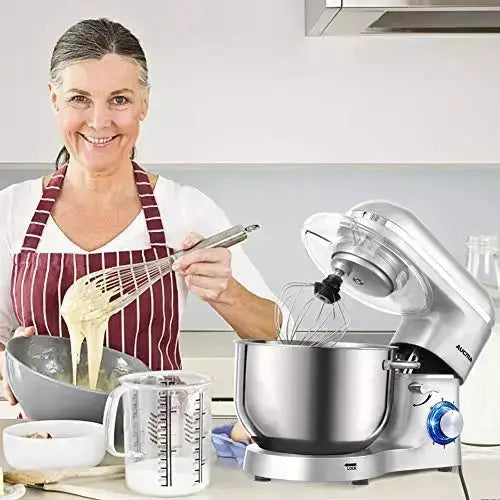 Cooklee SM-1551 Stand Mixer 9.5 qt 660W 10 Speed Electric Kitchen Mixer Silver