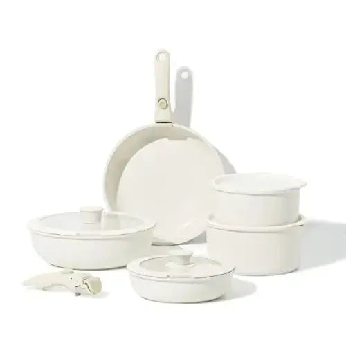 40% OFF On 's #1 Bestselling Non-Toxic Pans For Mother's Day: Carote  White Granite Non-stick Cookware Set