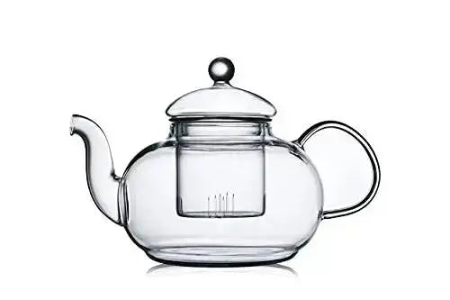 Clear Glass Teapot with Removable Stainless Infuser - Stovetop Tea Pot –  Môdern Space Gallery