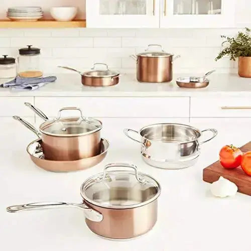 Legend Stainless Steel 5-Ply Copper Core 14-Piece Cookware Set 