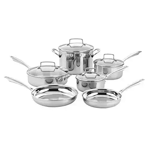 Martha Stewart Lockton Premium Nonstick PFA Free Ceramic Interior 10 Piece  Heavy Gauge Enamel Aluminum Pots and Pans Cookware Set - Linen White w/Gold