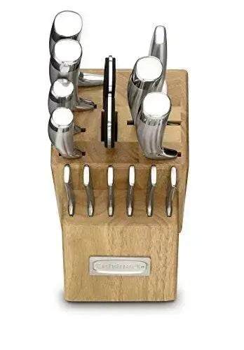McCook 15-Piece Stainless Steel Knife Set,MC19 Knife Block Set with  Built-in Sharpener,Chef Knife for Home