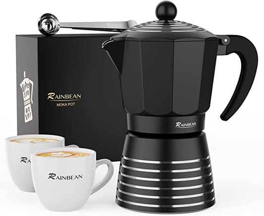 GROSCHE Milano Stovetop Espresso Maker Moka Pot 9 Cup- 15.2 oz, White -  Cuban Coffee Maker Stove top coffee maker Moka Italian espresso greca coffee  maker brewer percolator 