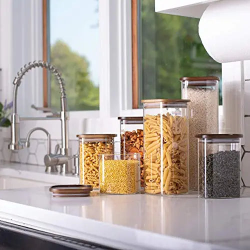 OGGI Stainless Steel Kitchen Canister 52 fl oz - Airtight Clamp Lid, Clear  See-Thru Top - Ideal for Kitchen Storage, Food Storage, Pantry Storage.