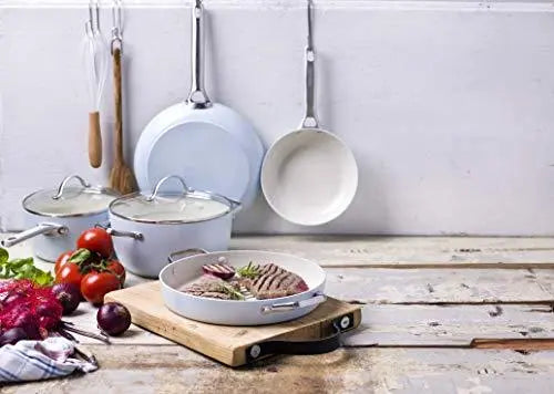 Bazova Pots and Pans Set Nonstick with Detachable Handles Ceramic