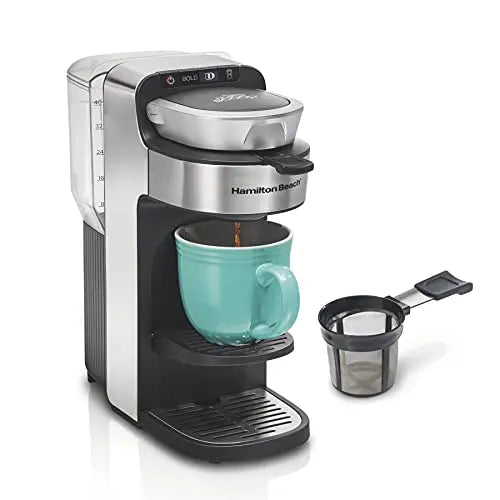 Hamilton Beach FlexBrew Trio 2-Way Coffee Maker, Compatible with K-Cup Pods  or Grounds, Single Serve & Full 12c Pot, White (49947)