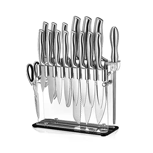 McCook® Knife Sets, German Stainless Steel Knife Block Sets with Built-in  Sharpener