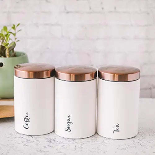 $39.99 - Granrosi Aesthetic Farmhouse Kitchen Storage Canister Set