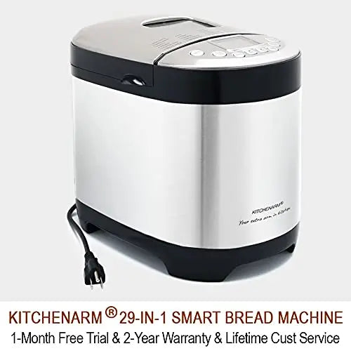 KBS Large 17-in-1 Bread Machine, 2LB All Stainless Steel Bread Maker w –