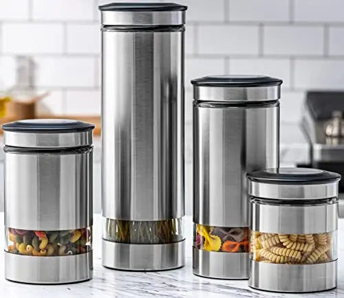 Bellemain 4 Piece Airtight Acrylic Canister Set, Food Storage