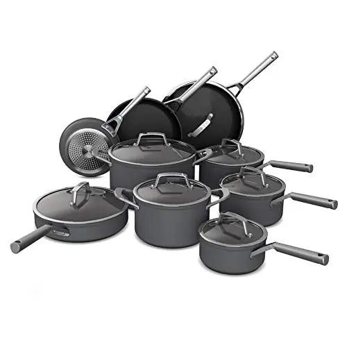 Kenmore Arlington Nonstick Ceramic Cookware Set, 12-PC - Metallic Blue –  Môdern Space Gallery