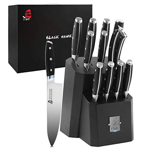 Cambridge Silversmiths Nero Hammered Titanium 12-Piece Cutlery Set with  Block & Reviews