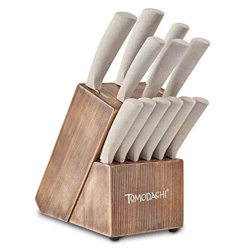 TUO Kitchen Knife Set - 12 Pcs Knife Set with Wooden Block - Premium Forged  German Stainless Steel, Ergonomic Pakkawood Handle - BLACK HAWK SERIES