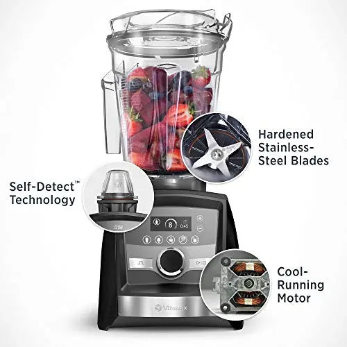 Vitamix Explorian Blender with Programs, Professional-Grade, 64 oz.  Low-Profile Container, Black (Renewed Premium)