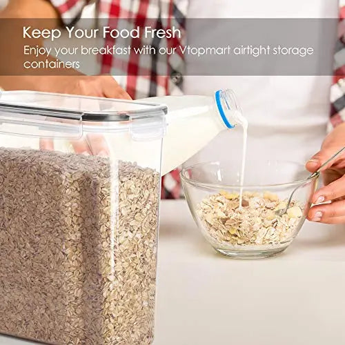 Buy Wholesale China Food Storage Containers Airtight , Vtopmart 7 Pieces  Plastic Cereal Containers With Easy Lock Lids & Food Storage Containers at  USD 6.77