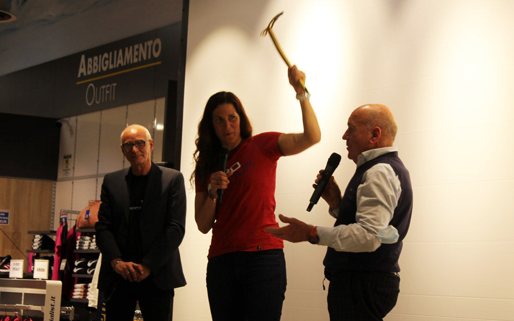 Giuseppe Zamboni, Tamara Lunger e Sergio Longoni sul palco