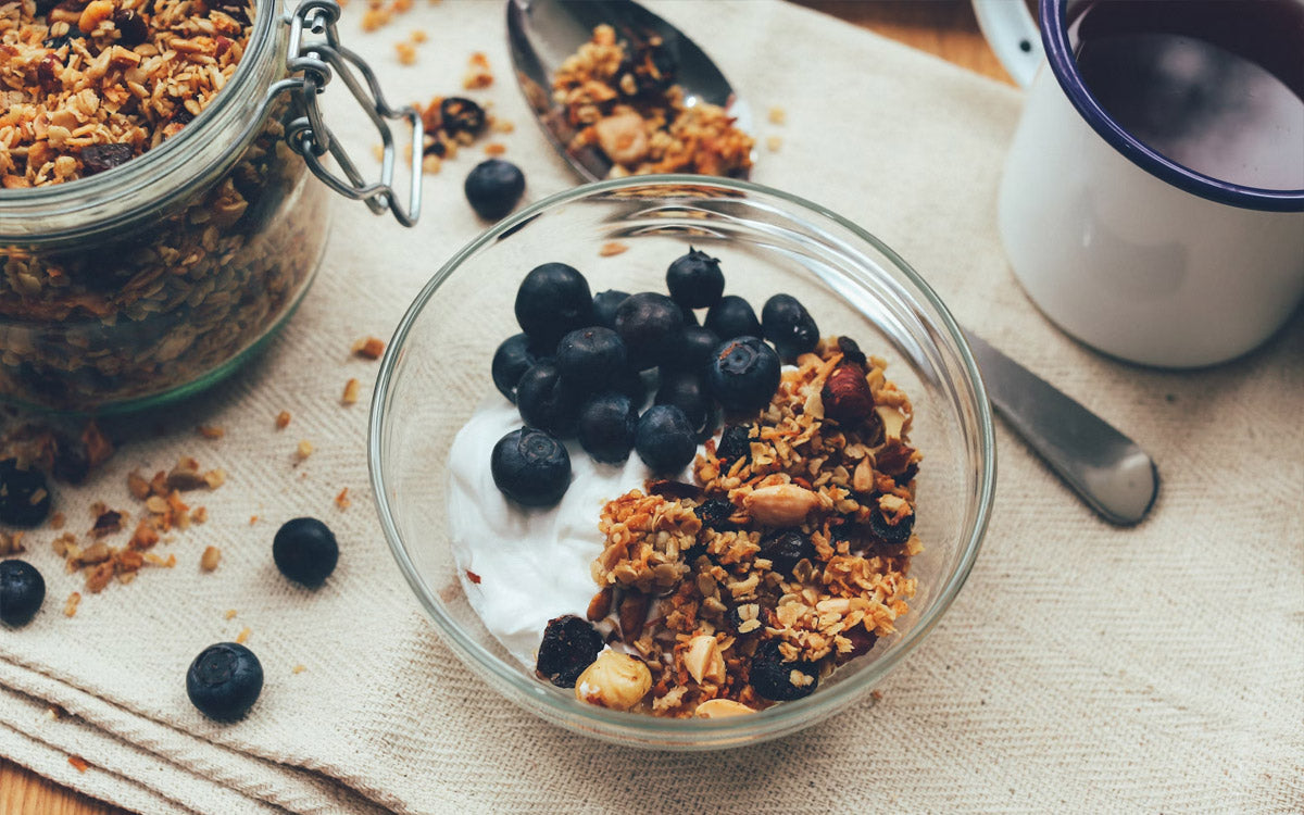 Yogurt con mirtilli da mangiare prima di una corsa