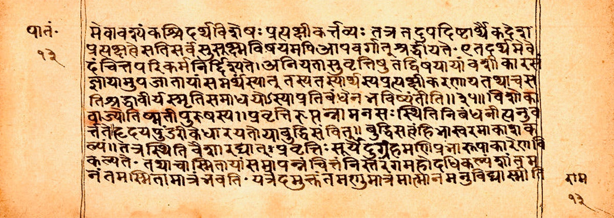 Patanjali's Yogabhasya, Sanskrit, Devanagari script